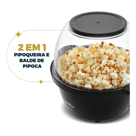 Pipoqueira Britânia Com Balde De Pipoca Antiaderente Bpi06a Preto 127v