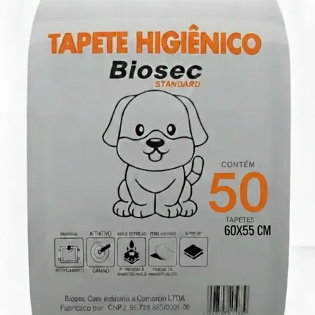 Tapete Higiênico 50 Unidades (60x55) Descartável Manta Fralda Absorvente Gel Para Cachorro Pet Cão Branco
