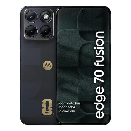 Smartphone Motorola Edge 70 Fusion 5g Fifa World Cup Collection - 256gb 24gb (8gb Ram + 16gb Ram Boost), Camera 50mp Sony Lytia 710, Tela 1.5k Extreme Amoled - Grafite Azul-marinho
