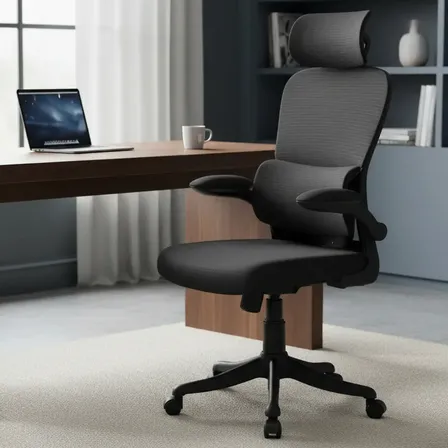 Cadeira Escritório Ergonômica Genebra B500 Luvinco Cor Preto Com Suporte Lombar Estofado Mesh Malha