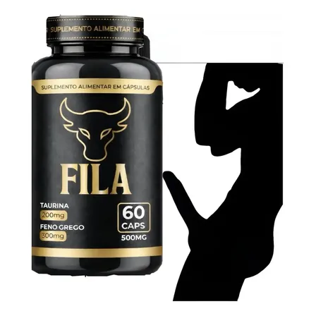 Suplemento Masculino Fila Aumenta Tamanho Natural Tadala 60 Sem Sabor