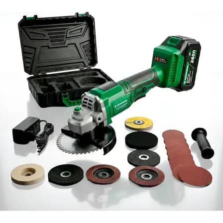 Esmerilhadeira Angular Several Importados Lixadeira Potente Corte Fácil 21v Bateria Ferramenta Completa Verde 60