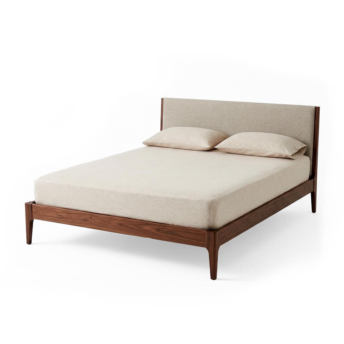 Decolab Jogo de Lençol 100% Algodão Premium Extra Macio - Roupa De Cama Antiácaro, Inclui Lençol Com Elástico (Forro) E Fronhas (Bege, Queen Simples)