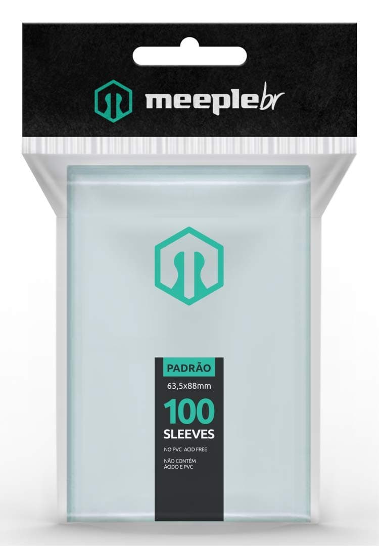 MeepleBR Sleeves - PADRÃO (63,5x88mm), 100 Unidades, TCG, Plástico para Proteção de Cartas