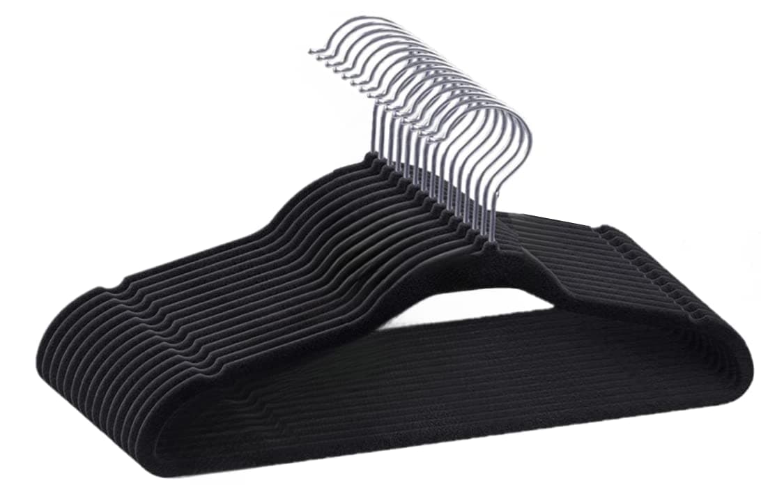 Kit 50 Cabides de Veludo 360° Antideslizante Kit Cabide para Roupas Camiseta Calça