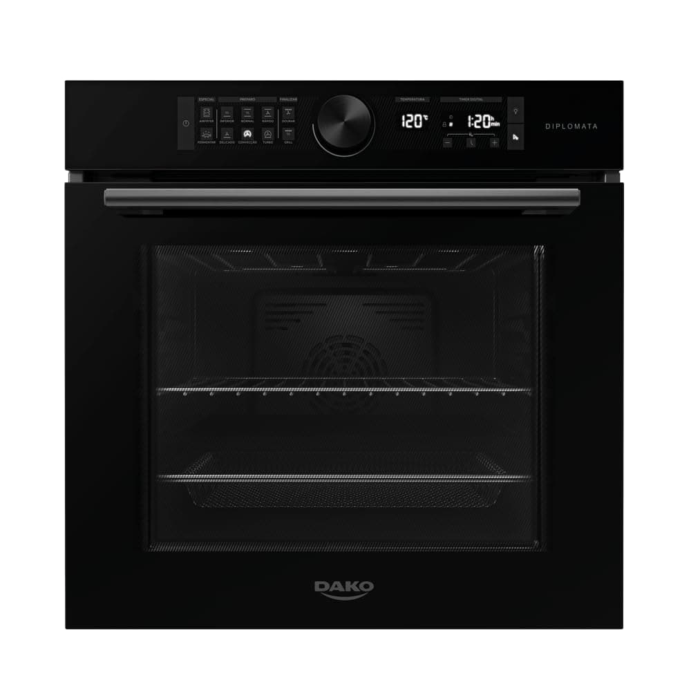 Dako Forno de Embutir Diplomata, Elétrico com Air Fryer, Preto, 80L, Convecção, Acabamento Limpa Fácil, 2990W, 59,5 x 59,5 x 57,5 cm