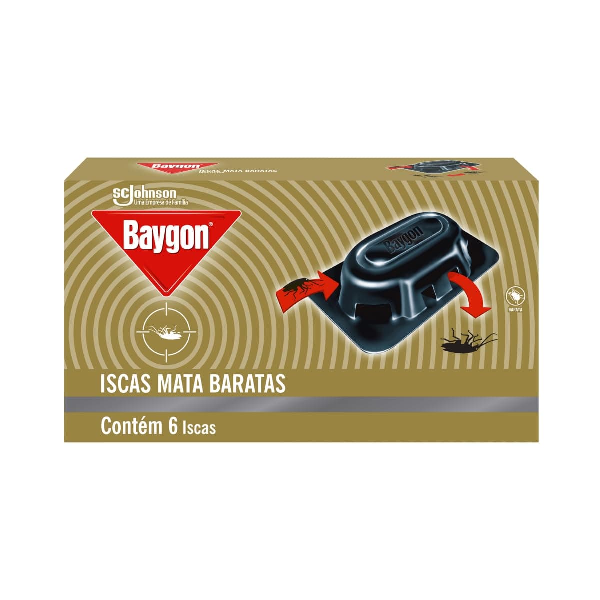 Baygon Iscas Mata Barata, Inseticida que Protege por até 3 meses, 6 Unidades de 2,6g