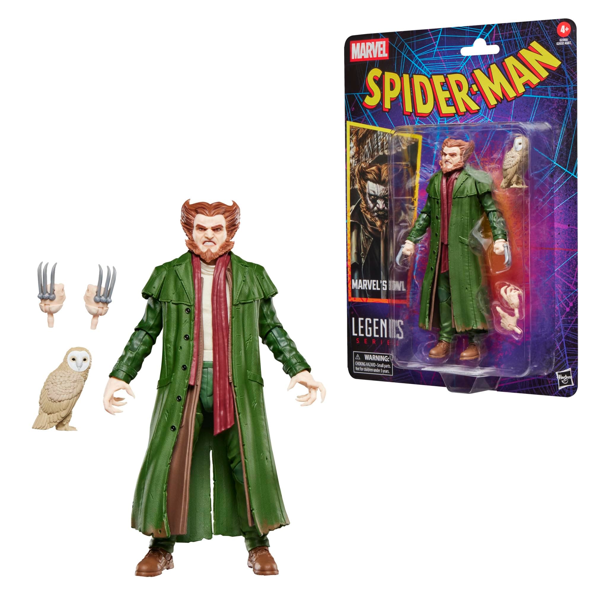 Marvel Legends Series Marvel’s Owl, Retro Cardback Spider-Man Comics Collectible 6-Inch Scale Action Figure
