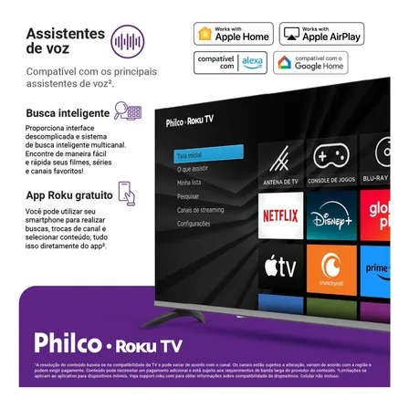 Smart Tv 40 Philco Roku Tv Hdr10 Dolby Áudio P40cra
