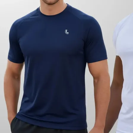 Kit 2 Camiseta Dry Masculina Fit Lupo Básica Academia